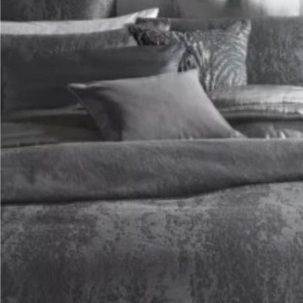 Donna Karan Moonscape Luxury Gray Bedding King Duvet/ 2king shams.